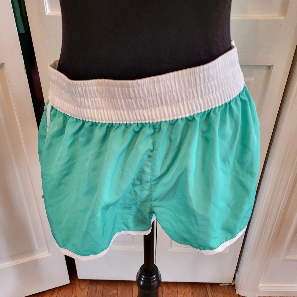 Vintage y2k Teal Ocean Pacific Nylon Track Shorts  sz 7/9 Running Beach